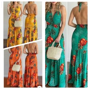 Backless boho chic sundress